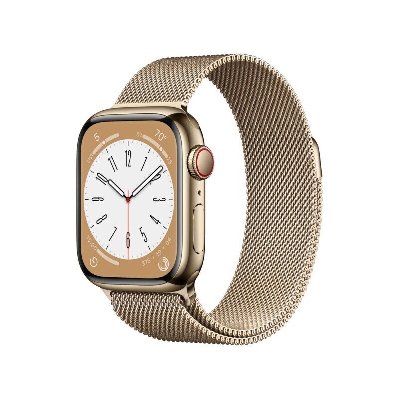 Defektiga toode. Apple Watch Series 8 GPS + Cellular 41mm Gold Stainless Steel Case ,Gold Milanese Loop MNJF3EL/A LV-EE цена и информация | Defektiga tooted | kaup24.ee