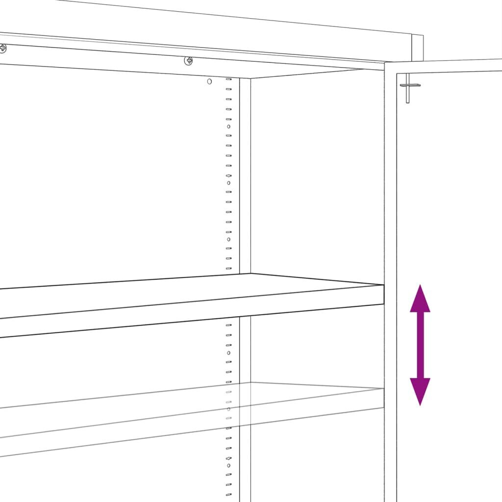 Dokumendikapp vidaXL, punane/hall hind ja info | Elutoa väikesed kapid | kaup24.ee