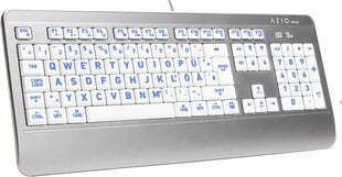 Клавиатура AZIO, KB540, белая цена и информация | Клавиатура с игровой мышью 3GO COMBODRILEW2 USB ES | kaup24.ee