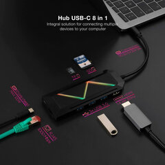 USB-разветвитель NANOCABLE 10.16.0801 цена и информация | Адаптер Aten Video Splitter 2 port 450MHz | kaup24.ee