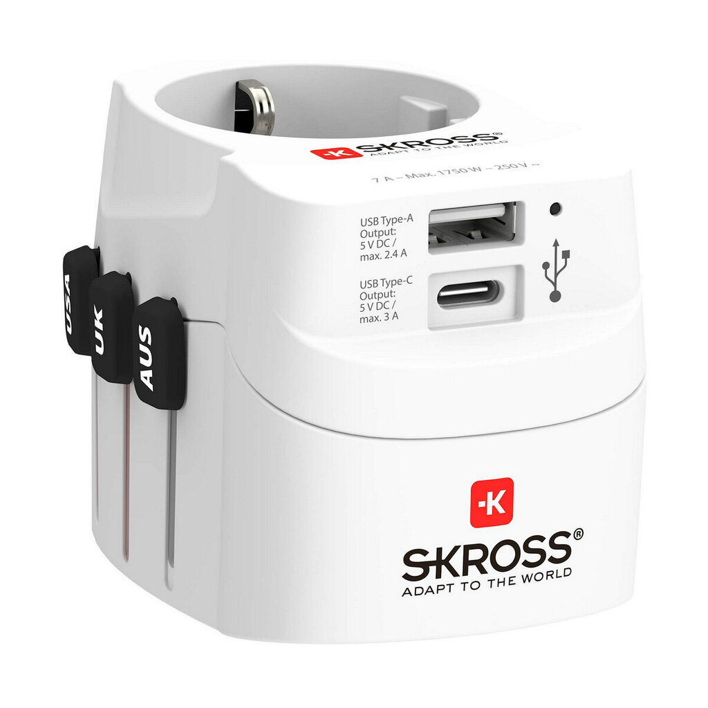 Universaalne reisi toiteadapter Skross 1302472 цена и информация | USB jagajad, adapterid | kaup24.ee