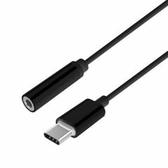 USB-адаптер Aisens Conversor USB-C a audio estilo Apple, USB-C/M-Jack 3.5/H, Negro, 15 cm цена и информация | Адаптеры и USB-hub | kaup24.ee