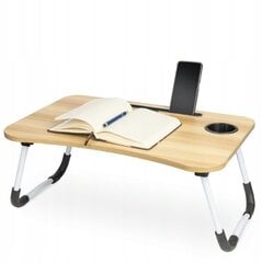Складной компьютерный стол для ноутбука и планшетного компьютера, kоричневый цена и информация | Компьютерные, письменные столы | kaup24.ee