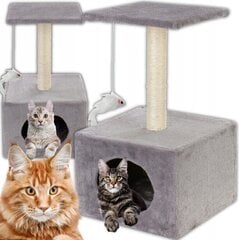 Maja kassidele koos kriimude ja mänguasjaga, 59 cm hind ja info | Kassi kraapimispuud | kaup24.ee