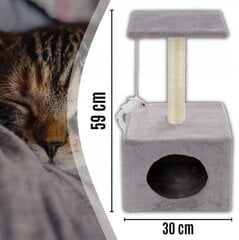 Домик для кошек с когтеточкой и игрушкой, 59 см цена и информация | Когтеточки | kaup24.ee