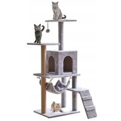 5 уровневая кошачья когтеточка с зонами для отдыха, 138 см цена и информация | Когтеточки | kaup24.ee