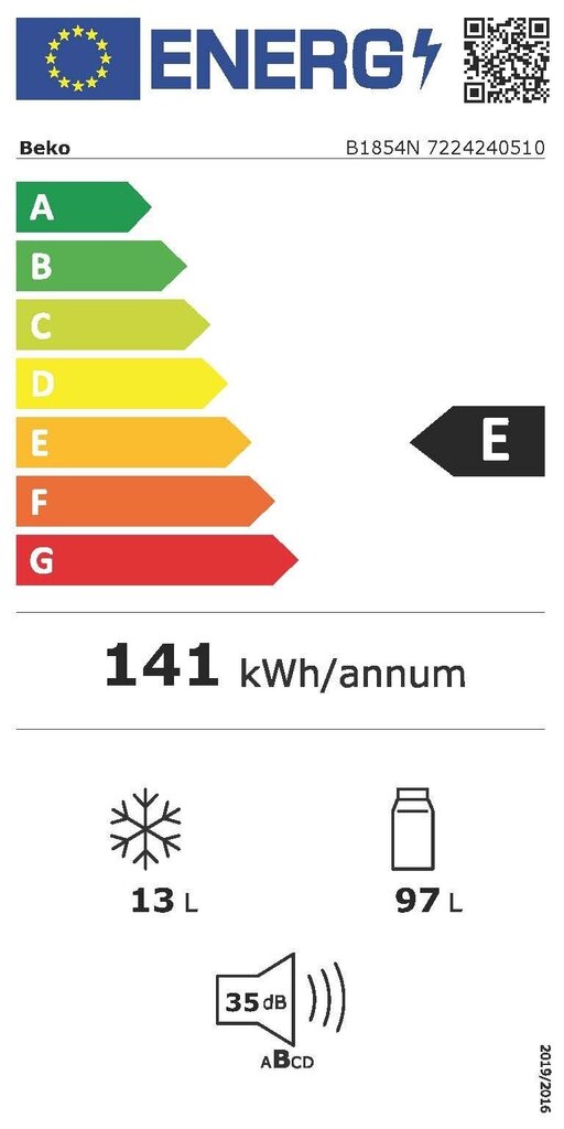 Beko B1854N hind ja info | Külmkapid | kaup24.ee