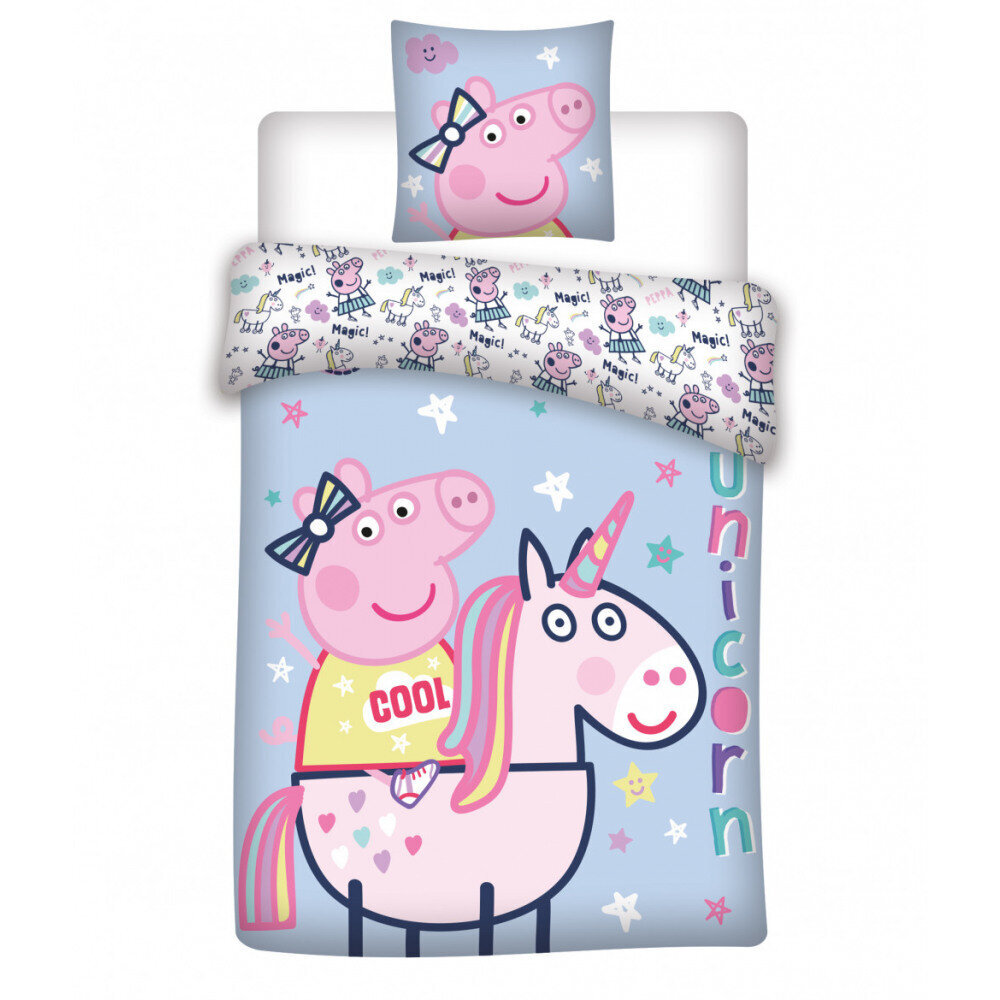 Peppa Pig laste voodipesukomplekt, 135x200, 2 osa hind ja info | Beebide ja laste voodipesu | kaup24.ee