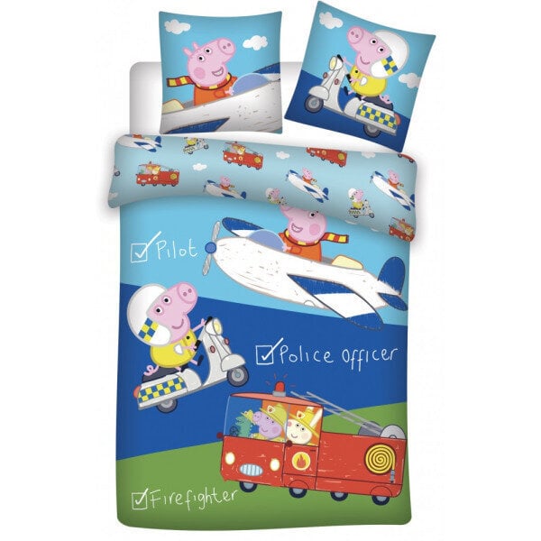 Peppa Pig 2 laste voodipesukomplekt, 100×135, 2 osa цена и информация | Beebide ja laste voodipesu | kaup24.ee