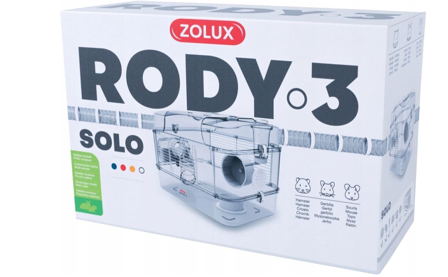 Näriliste puur Zolux Rody3 Solo, 41x27x28 cm, valge hind ja info | Transportkorvid, puurid | kaup24.ee