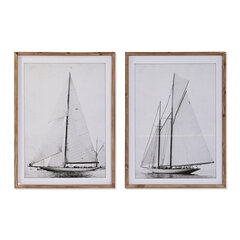 Картина DKD Home Decor 60 x 2.5 x 80 cm 60 x 2,5 x 80 cm парусное судно (2 штук) цена и информация | Настенные деревянные декорации | kaup24.ee