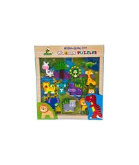 Puidust puzzle Safari, Eurbaby hind ja info | Imikute mänguasjad | kaup24.ee