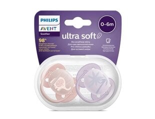 Пустышка Philips Avent Ultra Soft, 0-6 месяцев, 2 шт. цена и информация | Philips Avent Приспособления для кормления | kaup24.ee