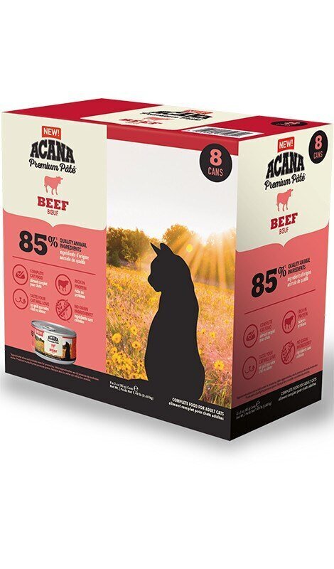 Acana Premium Pâté Beef kassidele veiselihaga, 85 g, 8 tk. цена и информация | Konservid kassidele | kaup24.ee