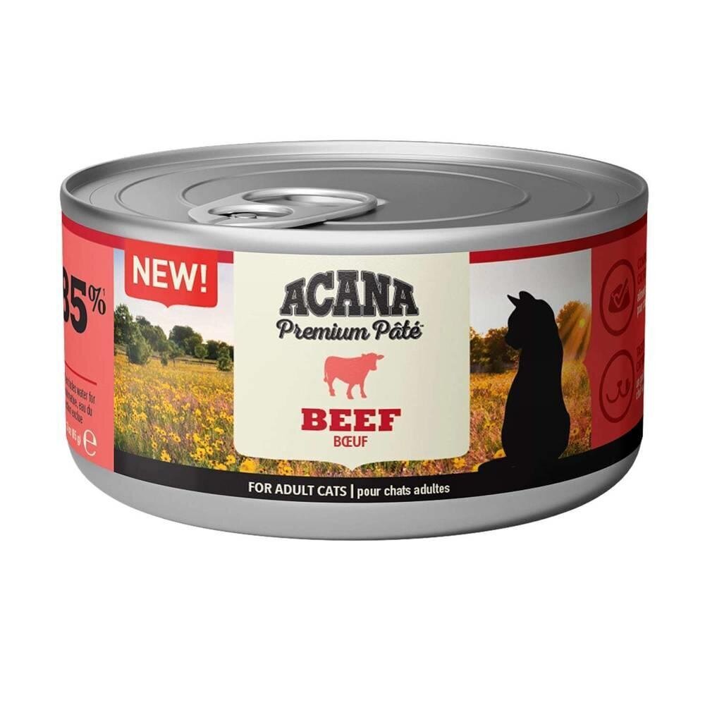 Acana Premium Pâté Beef kassidele veiselihaga, 85 g, 8 tk. цена и информация | Konservid kassidele | kaup24.ee