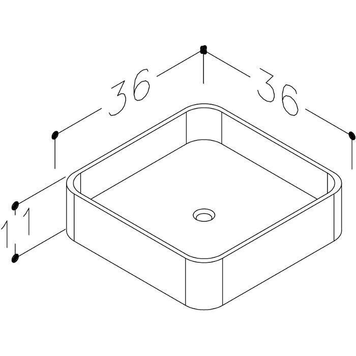 Valamu Kamė Tondo Quadro G 36, matt hall hind ja info | Kraanikausid, valamud | kaup24.ee