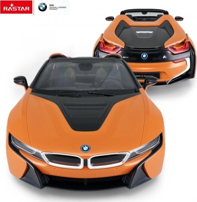 Puldiga auto Rastar BMW i8 1:12, oranž цена и информация | Poiste mänguasjad | kaup24.ee