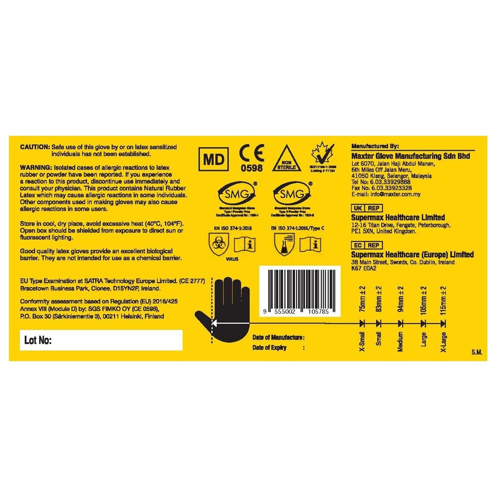 Maxter latekskindad, luu sp.S suurus 1000 tk. hind ja info | Esmaabi | kaup24.ee