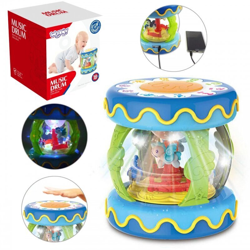 Muusikaline kast-trumm Woopie, sinine цена и информация | Imikute mänguasjad | kaup24.ee