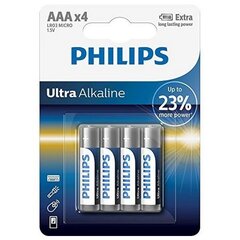 Patarei Philips LR03E4B/10, 4 tk цена и информация | Батареи | kaup24.ee