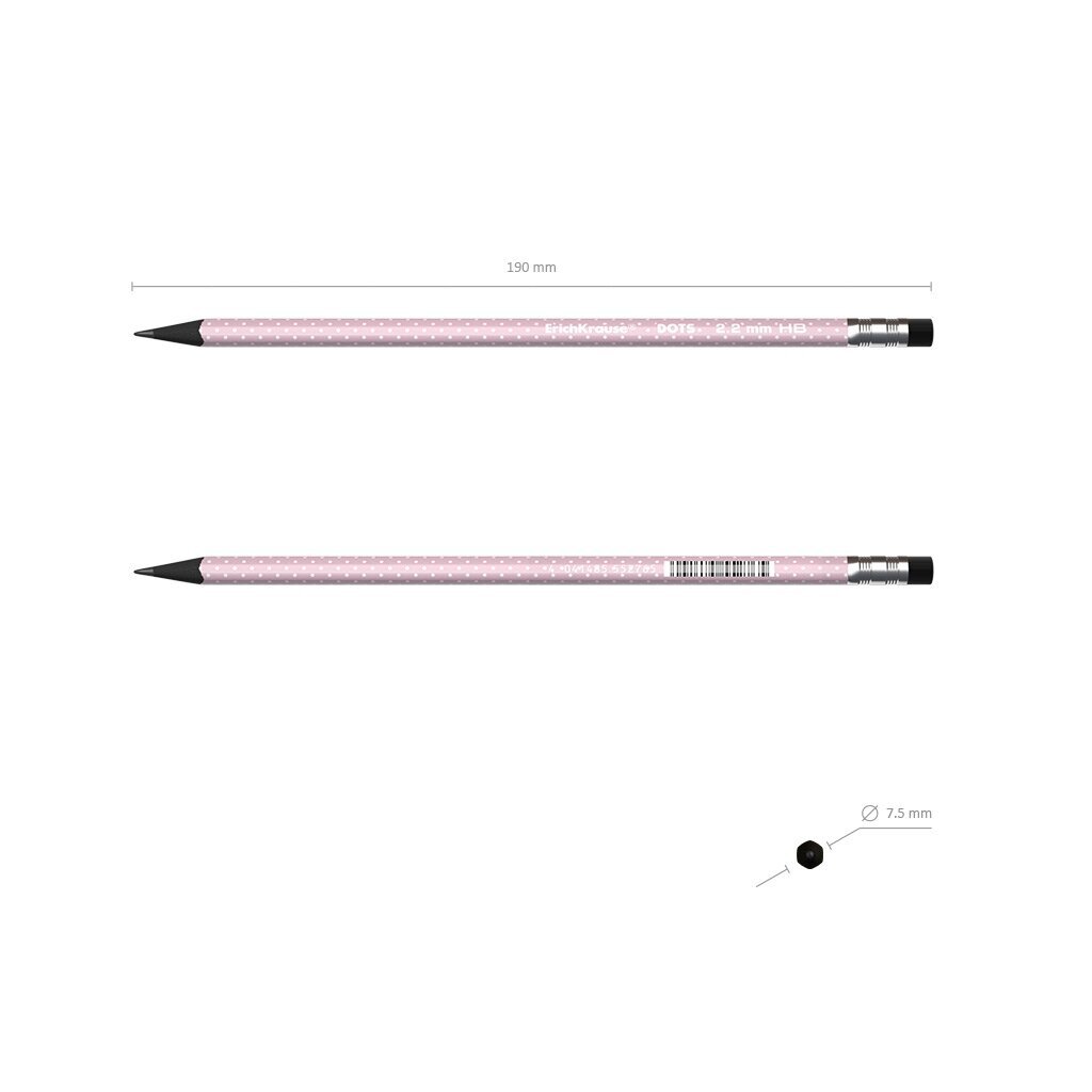 Harilik pliiats kolmnurkne kummiga plastik Dots HB (42) цена и информация | Kirjatarbed | kaup24.ee