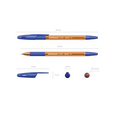 Ручка шариковая ErichKrause® R-301 Amber Stick&Grip 0.7, цвет чернил синий (в пакете по 3 шт.), набор цена и информация | Письменные принадлежности | kaup24.ee