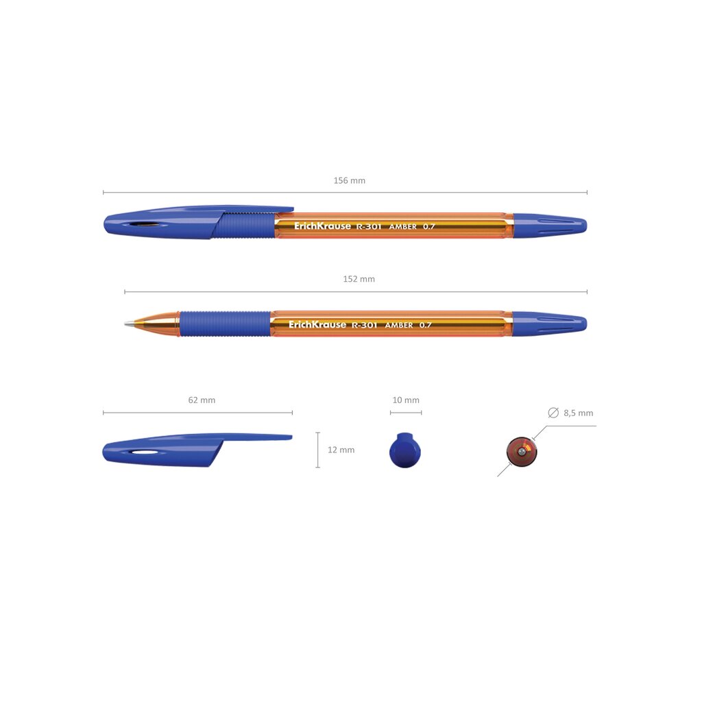 Pastapliiats R-301 AMBER Stick&Grip 0.7, 4 sinist riputuspakis hind ja info | Kirjutusvahendid | kaup24.ee
