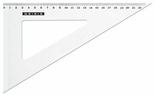 Kolmnurk 60°, 23cm Osiris, plastik hind ja info | Kirjatarbed | kaup24.ee