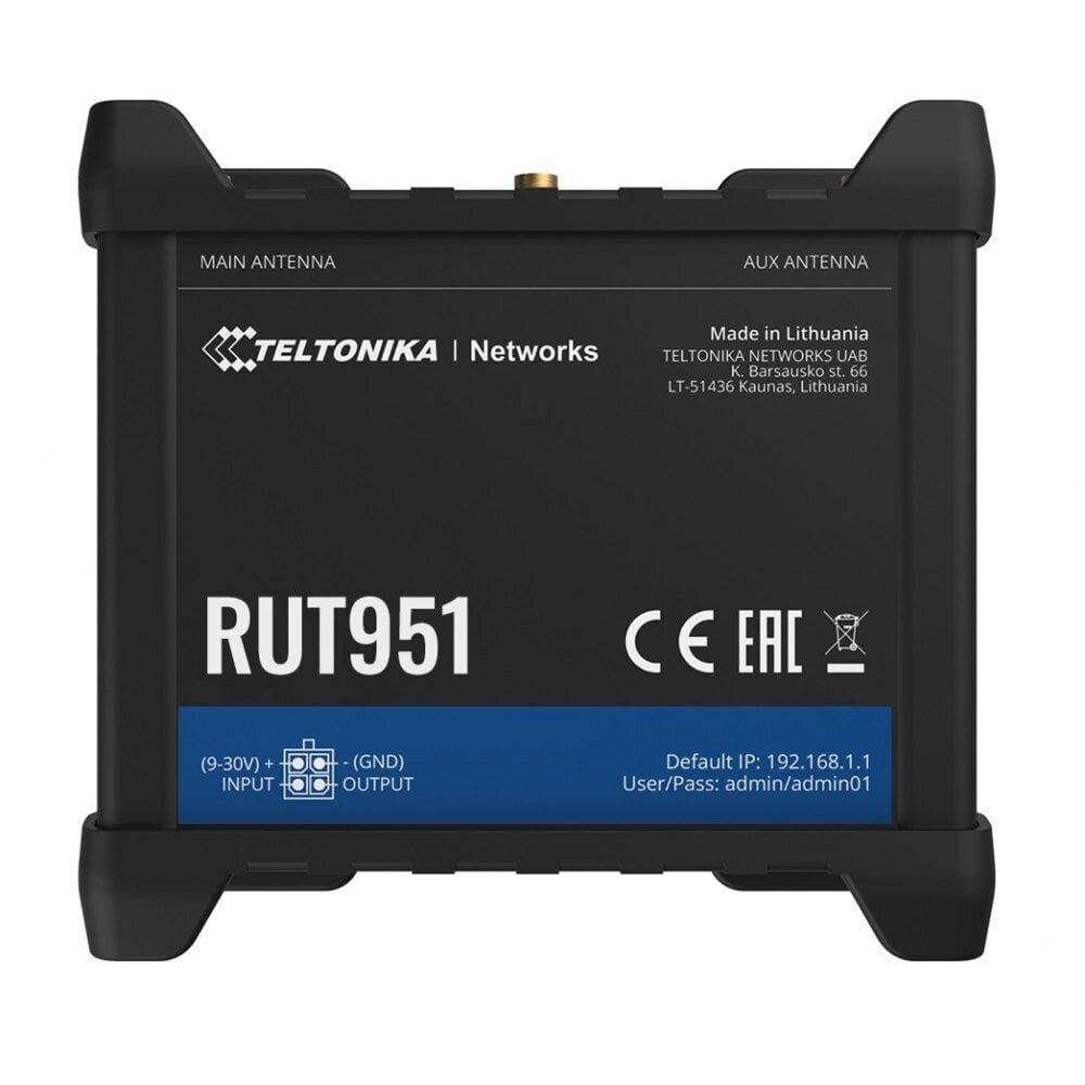 Ruuter Teltonika RUT951 4G LTE WiFi, 2x SIM, 4x LAN/WAN hind ja info | Ruuterid | kaup24.ee