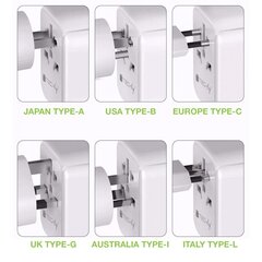 Techly 3x USB EU/UK/US toitepistikud, valge цена и информация | Выключатели, розетки | kaup24.ee