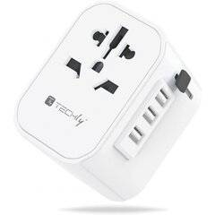 Techly 3x USB EU/UK/US toitepistikud, valge hind ja info | Lülitid ja pistikupesad | kaup24.ee