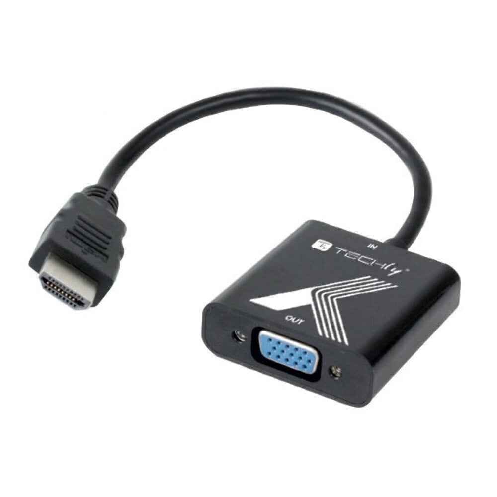 Techly HDMI - VGA D-Sub 1920x1200 M/F цена и информация | USB jagajad, adapterid | kaup24.ee