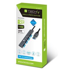 Techly 4-pordiga, jaotur 1x USB 3.2 Gen1 5Gbps 3x USB 2.0 hind ja info | USB jagajad, adapterid | kaup24.ee