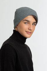 Kootud müts Snowflake, hall цена и информация | Мужские шарфы, шапки, перчатки | kaup24.ee