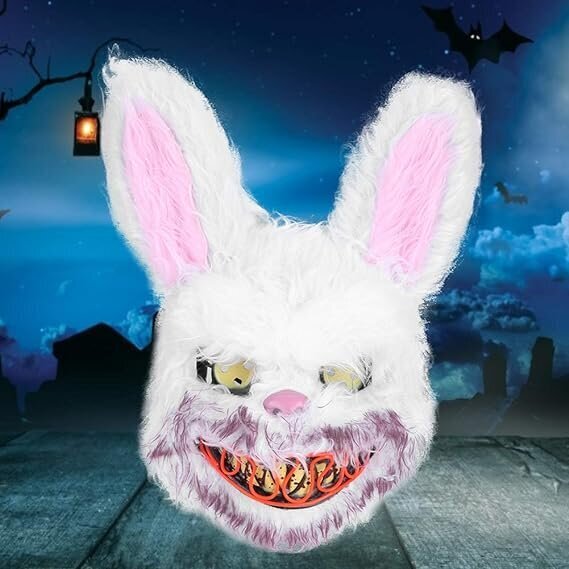 Halloweeni mask jänes (jänku) LED, helendav цена и информация | Karnevali kostüümid | kaup24.ee