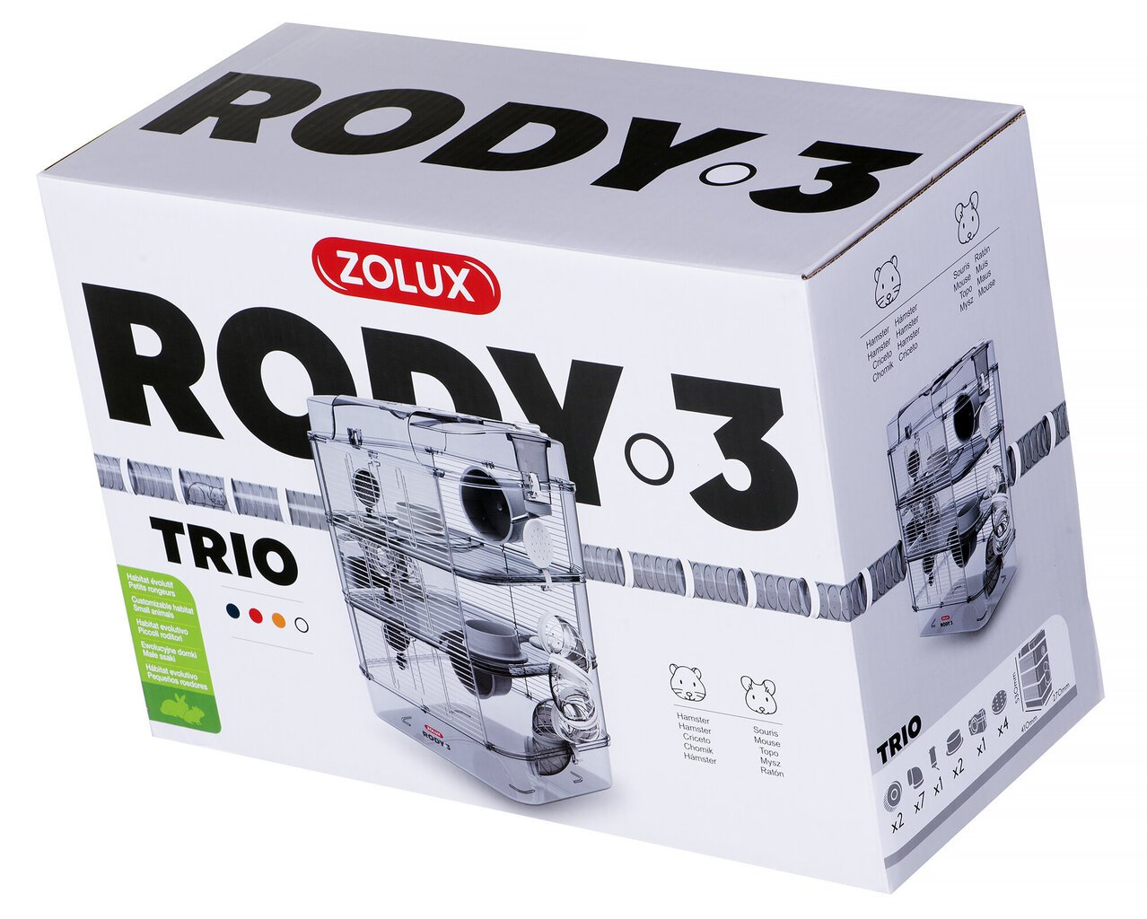 Puur närilistele Zolux Rody3 Trio, valge hind ja info | Puurid ja tarvikud väikeloomadele | kaup24.ee