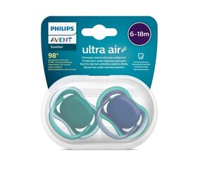 Lutt Philips Avent Ultra Air, 6-18 kuud, 2 tk. цена и информация | Пустышки | kaup24.ee