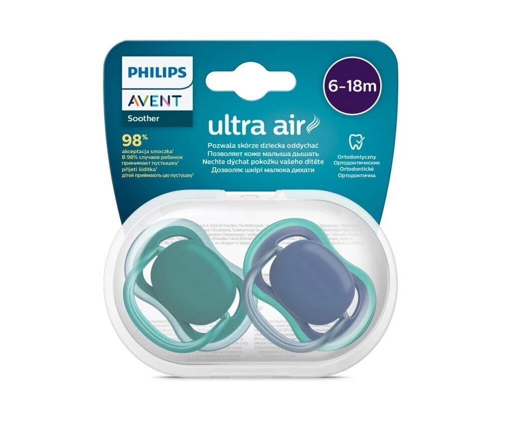 Lutt Philips Avent Ultra Air, 6-18 kuud, 2 tk. hind ja info | Lutid | kaup24.ee