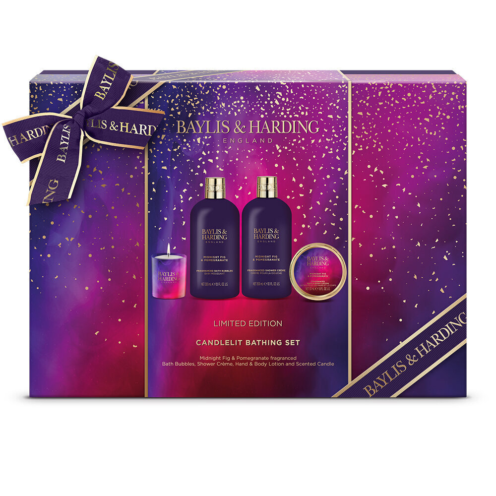 Kinkekomplekt naistele Baylis & Harding Midnight Fig & Pomegranate Luxury Candlelit Bathing цена и информация | Dušigeelid, õlid | kaup24.ee