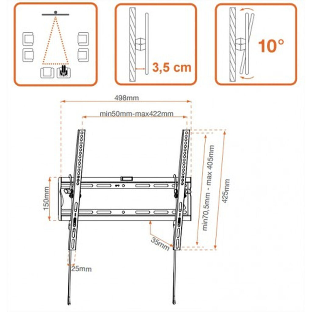 Teleka seinakinnitus Metronic 451064 hind ja info | Teleri seinakinnitused ja hoidjad | kaup24.ee