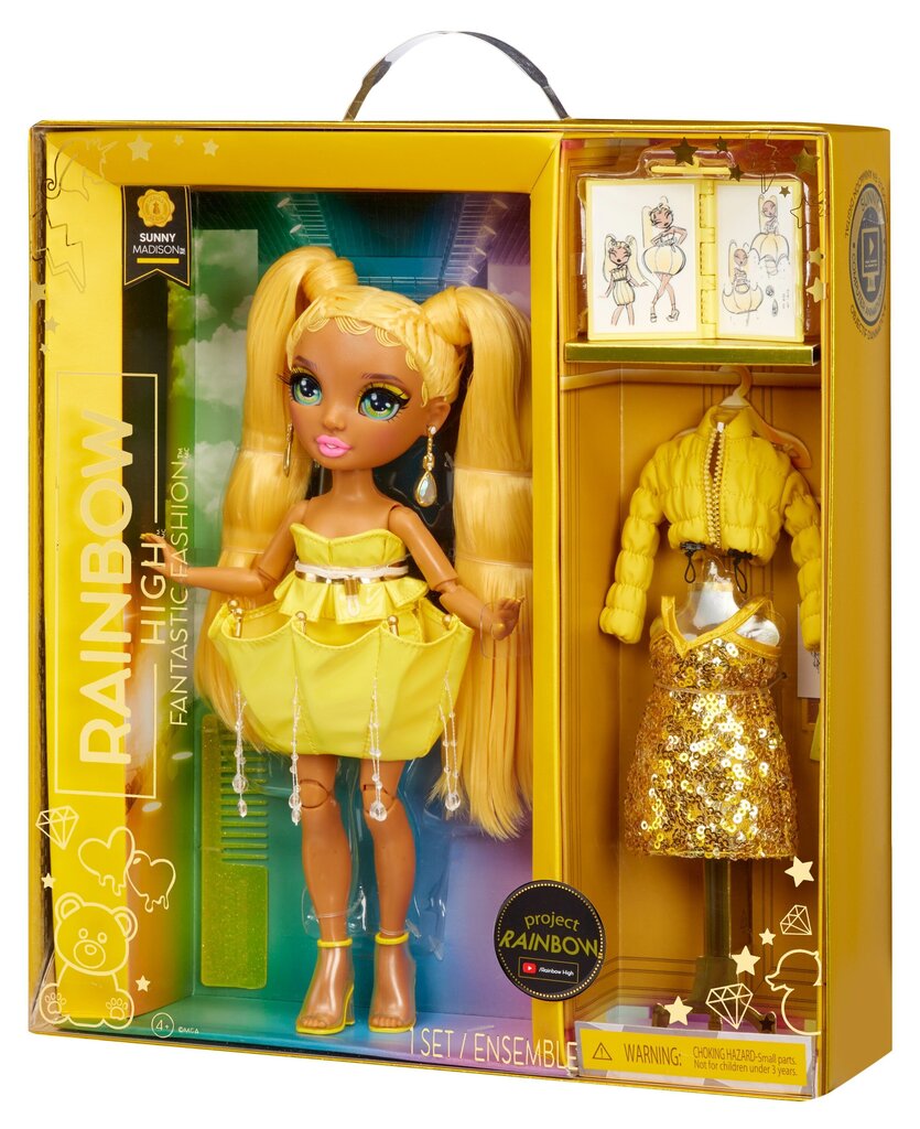 Nukk Rainbow High dolls Fantastic Fashion, kollane, 33 cm цена и информация | Tüdrukute mänguasjad | kaup24.ee