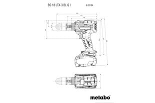 Akupuur BS 18LTX-3 BL Q I / 2x5,5 LiHD, MB145, Metabo 603184660&MET цена и информация | Шуруповерты, дрели | kaup24.ee