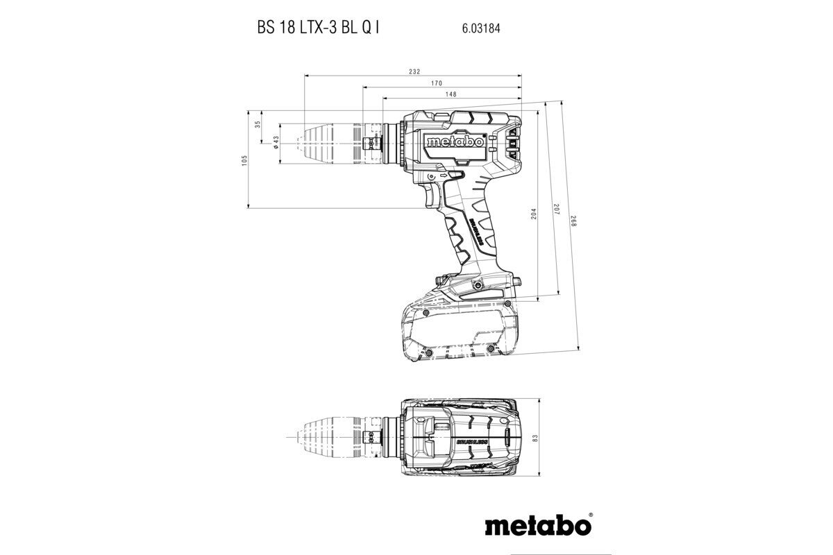 Akupuur BS 18LTX-3 BL Q I / 2x5,5 LiHD, MB145, Metabo 603184660&MET hind ja info | Akutrellid ja akukruvikeerajad | kaup24.ee