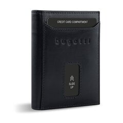 Кожаный мини-кошелек Bugatti Secure Slim с защитой RFID, черный, кошелек RFID цена и информация | Мужские кошельки | kaup24.ee