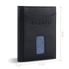 Turvaline õhuke RFID-kaitsega nahast minirahakott Bugatti, õhuke rahakott, kaardihoidja, must nappa hind ja info | Meeste rahakotid | kaup24.ee