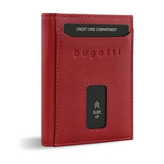 Turvaline õhuke nahast minirahakott RFID-kaitsega Bugatti, õhuke rahakott, kaardihoidja, punane hind ja info | Meeste rahakotid | kaup24.ee