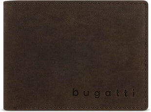 Rahakott klapi ja RFID-kaitsega ehtsast nahast rahakott Bugatti, pruun, vintage hind ja info | Meeste rahakotid | kaup24.ee