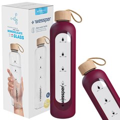 Wessper ActiveMax Crystalline бутылка с силиконовым рукавом 1 л - светло-фиолетовый цена и информация | Бутылки для воды | kaup24.ee