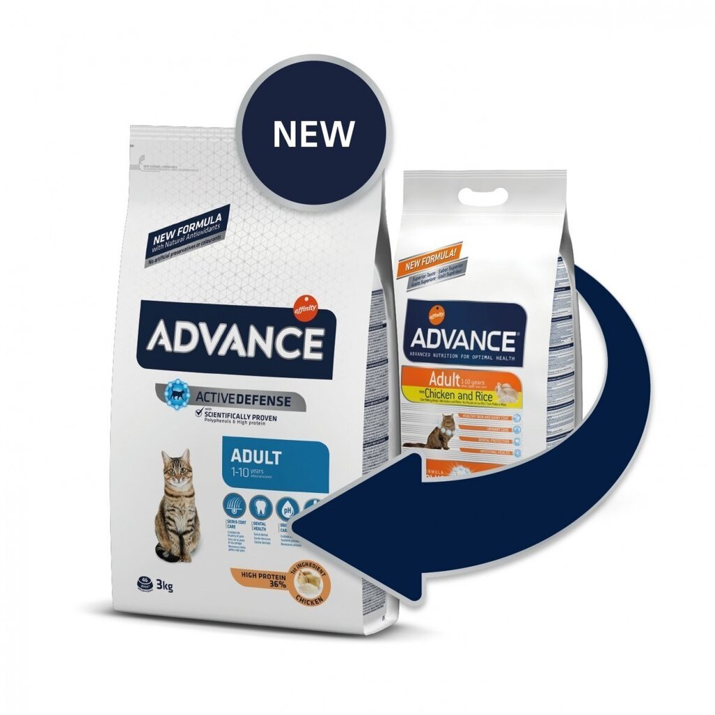 Advance Cat Adult Chicken, 1.5 kg hind ja info | Kuivtoit kassidele | kaup24.ee