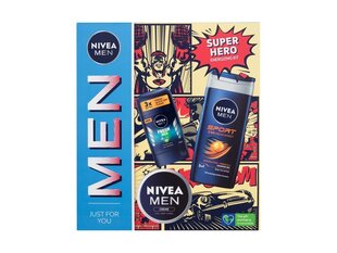 Kosmeetikakomplekt meestele Nivea: kreem, 75 ml + higistamisvastane deodorant, 150 ml + dušigeel ja šampoon, 250 ml цена и информация | Масла, гели для душа | kaup24.ee